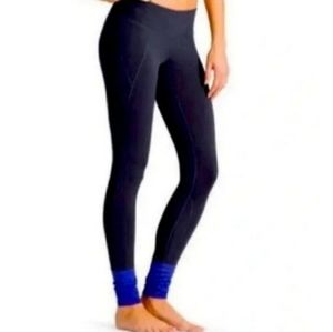 ATHLETA Plie Tight Barre Color Block Full Length Yoga Leggings Indigo Size Large